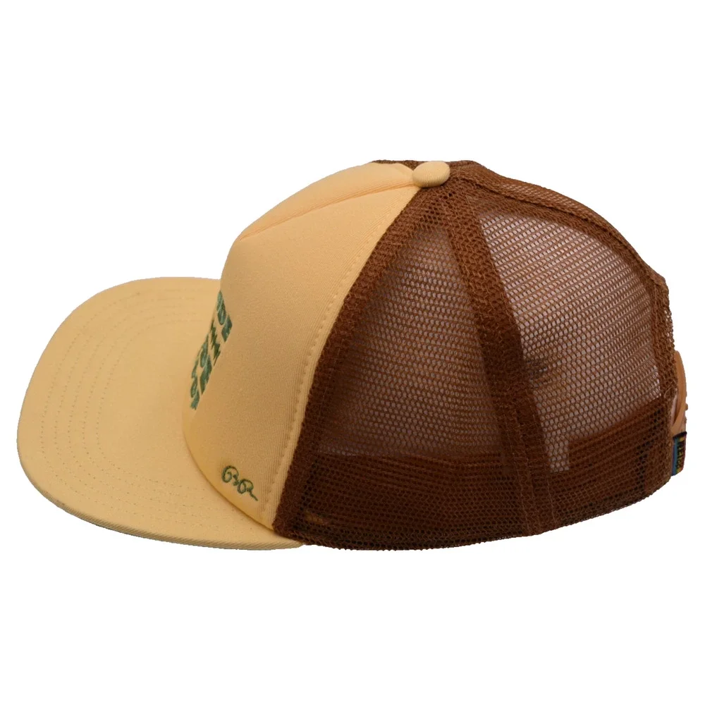 REI Co-Op OUTSIDE WITH PRIDE Mesh Trucker Snapback Hat Yellow/Brown Adult OSFA